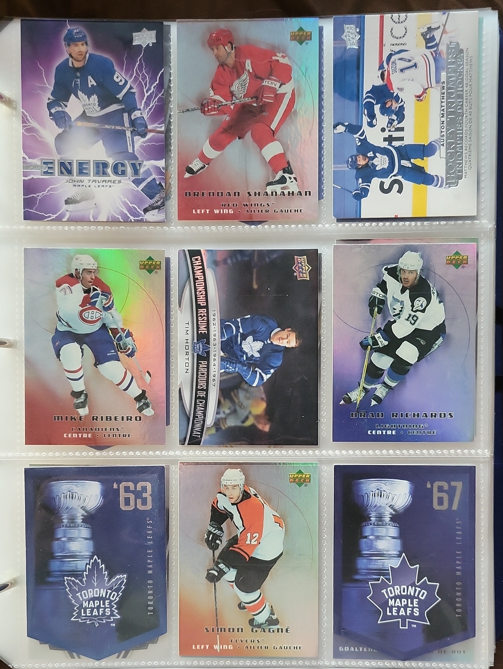 Hockey Trading Cards - Toronto Maple Leafs & Assorted Players - Blue/Purple